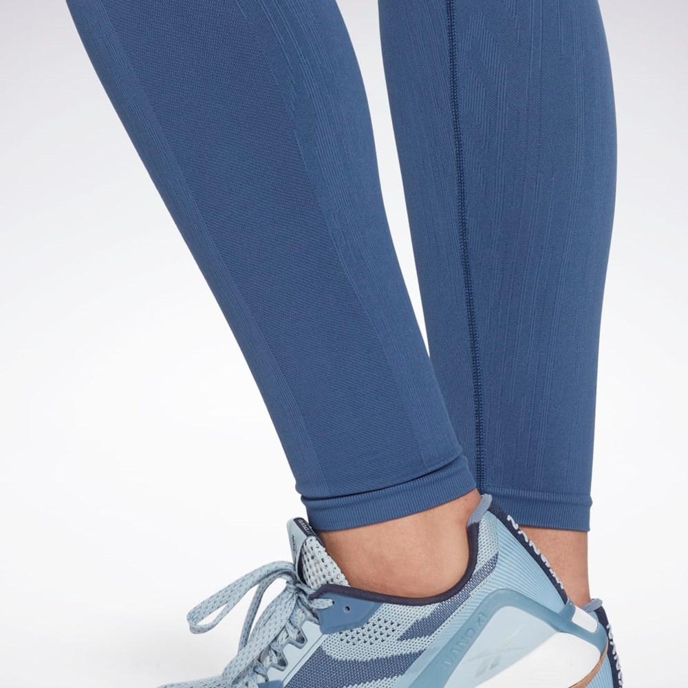 Reebok United By Fitness Myoknit Seamless Leggings Kék | 4702RFGLB